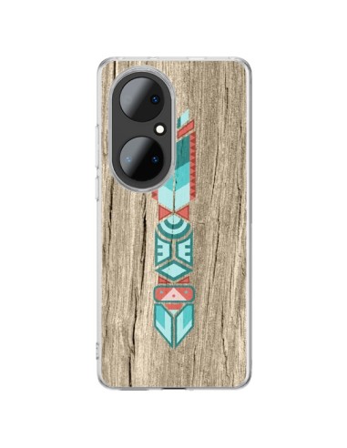 Coque Huawei P50 Pro Totem Tribal Azteque Bois Wood - Jonathan Perez