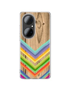 Coque Huawei P50 Pro Tribal Azteque Bois Wood - Jonathan Perez