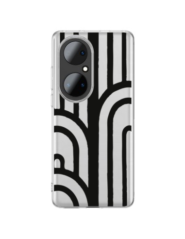 Cover Huawei P50 Pro Geometrico Nero Trasparente - Dricia Do