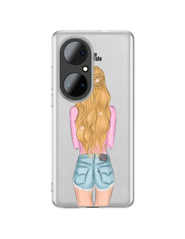 Cover Huawei P50 Pro Blonde Don't Care Bionda Trasparente - kateillustrate