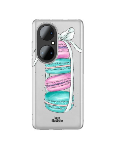 Huawei P50 Pro Case Macarons Pink Mint Clear - kateillustrate
