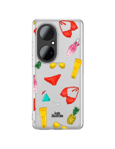 Coque Huawei P50 Pro Summer Essentials Ete Essentiel Transparente - kateillustrate