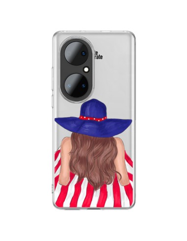 Coque Huawei P50 Pro Beah Girl Fille Plage Transparente - kateillustrate