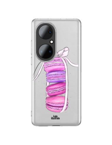 Coque Huawei P50 Pro Macarons Pink Purple Rose Violet Transparente - kateillustrate