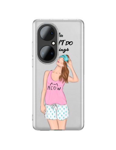 Cover Huawei P50 Pro I Don't Do Mornings Matin Trasparente - kateillustrate
