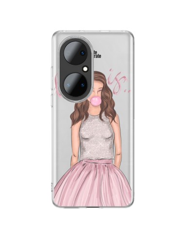 Coque Huawei P50 Pro Bubble Girl Tiffany Rose Transparente - kateillustrate