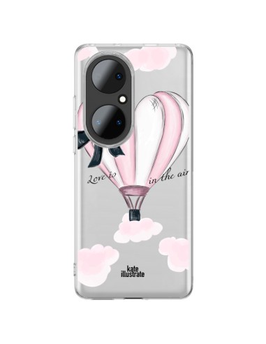Coque Huawei P50 Pro Love is in the Air Love Montgolfier Transparente - kateillustrate