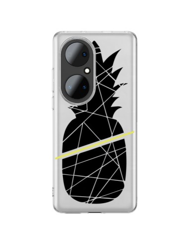 Coque Huawei P50 Pro Ananas Noir Transparente - Koura-Rosy Kane