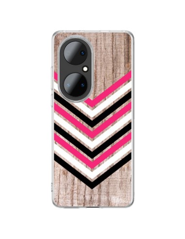 Huawei P50 Pro Case Tribal Aztec Wood Wood Arrow Pink White Black - Laetitia