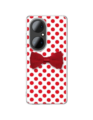 Coque Huawei P50 Pro Noeud Papillon Rouge Girly Bow Tie - Laetitia