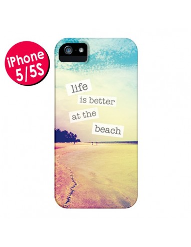 Coque Life is better at the beach Ete Summer Plage pour iPhone 5 et 5S - Mary Nesrala