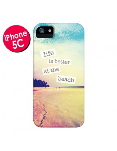 Coque Life is better at the beach Ete Summer Plage pour iPhone 5C - Mary Nesrala