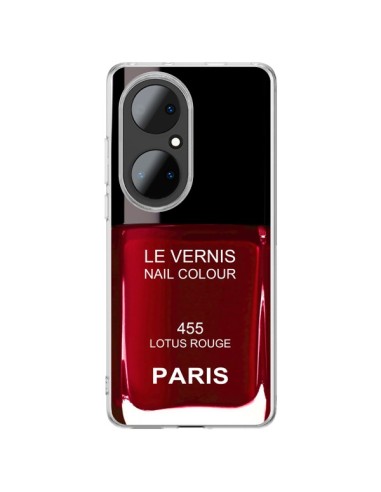 Huawei P50 Pro Case Nail polish Paris Lotus Red - Laetitia