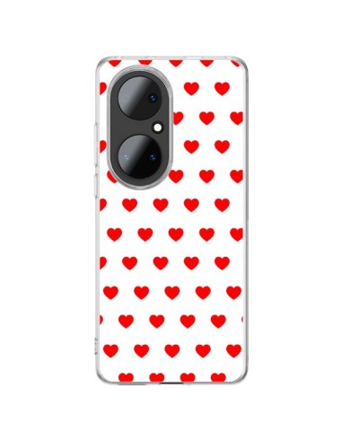 Huawei P50 Pro Case Heart Red sfondo White - Laetitia