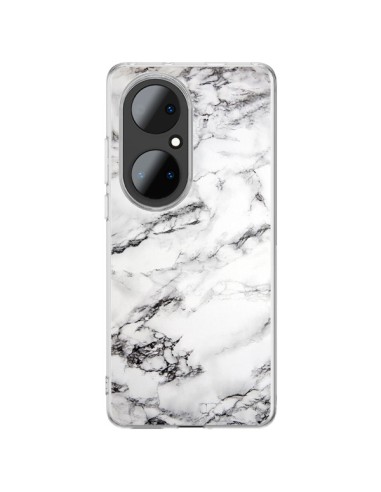 Coque Huawei P50 Pro Marbre Marble Blanc White - Laetitia