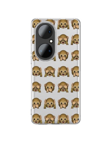 Cover Huawei P50 Pro Emoji Scimmia Trasparente - Laetitia
