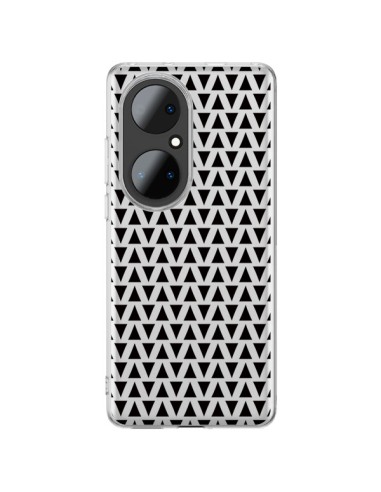 Coque Huawei P50 Pro Triangles Romi Azteque Noir Transparente - Laetitia