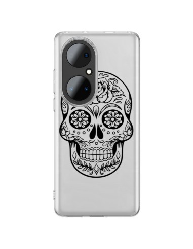 Coque Huawei P50 Pro Tête de Mort Mexicaine Noir Transparente - Laetitia