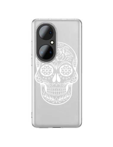 Cover Huawei P50 Pro Teschio Messicano Bianco Trasparente - Laetitia