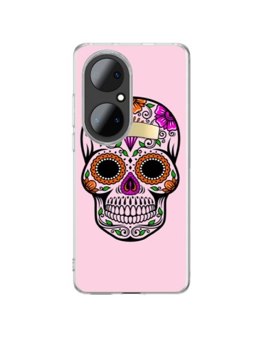 Huawei P50 Pro Case Skull Messicano Pink Multicolor - Laetitia