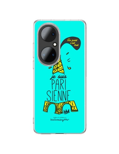 Coque Huawei P50 Pro Je suis Parisienne La Tour Eiffel Bleu - Leellouebrigitte