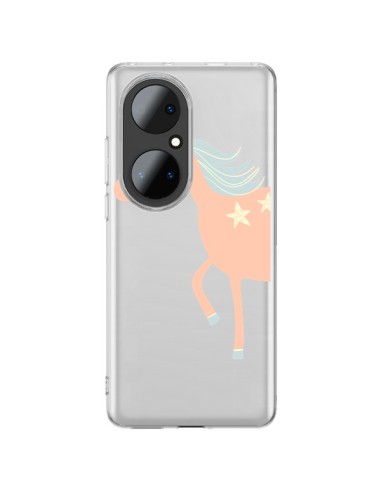 Cover Huawei P50 Pro Unicorno Rosa Trasparente - Petit Griffin
