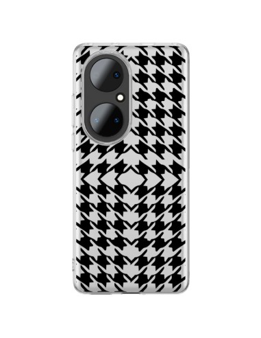 Cover Huawei P50 Pro Vichy Carre Nero Trasparente - Petit Griffin