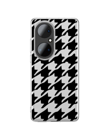 Cover Huawei P50 Pro Vichy Gros Carre Nero Trasparente - Petit Griffin