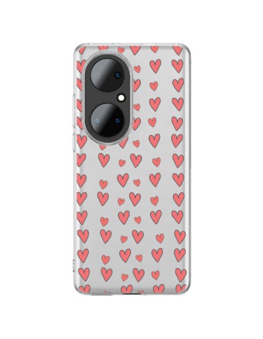 Cover Huawei P50 Pro Cuore Amore Amour Rosso Trasparente - Petit Griffin