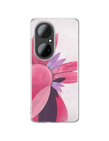 Huawei P50 Pro Case Flowers Pink - Lassana
