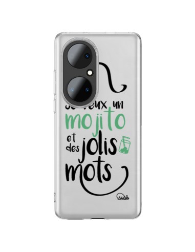 Coque Huawei P50 Pro Je veux un mojito et des jolis mots Transparente - Lolo Santo