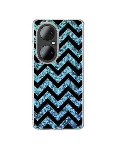 Huawei P50 Pro Case Chevron Aqua Sparkle Triangle Aztec - Mary Nesrala