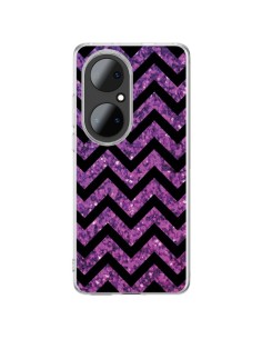Coque Huawei P50 Pro Chevron Purple Sparkle Triangle Azteque - Mary Nesrala