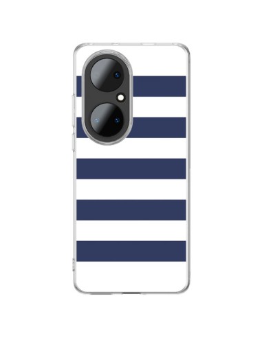 Coque Huawei P50 Pro Bandes Marinières Bleu Blanc Gaultier - Mary Nesrala