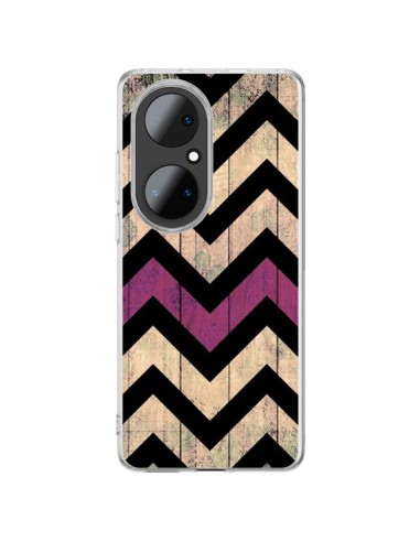 Cover Huawei P50 Pro Chevron Vintage Legno Wood - Mary Nesrala