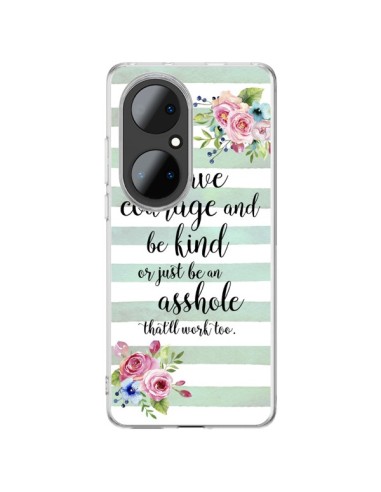 Huawei P50 Pro Case Courage, Kind, Asshole - Maryline Cazenave