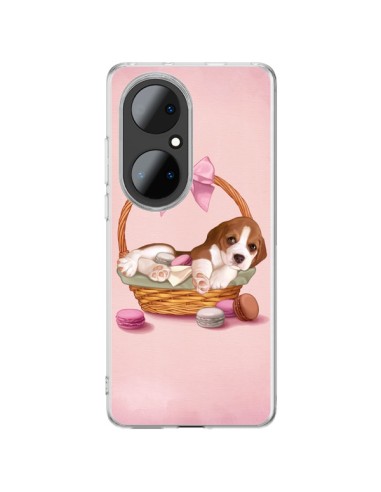 Cover Huawei P50 Pro Cane Panier Papillon Macarons - Maryline Cazenave