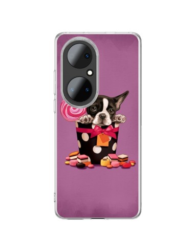 Coque Huawei P50 Pro Chien Dog Boite Noeud Papillon Pois Bonbon - Maryline Cazenave