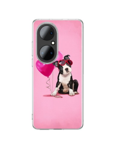 Coque Huawei P50 Pro Chien Dog Ballon Lunettes Coeur Rose - Maryline Cazenave