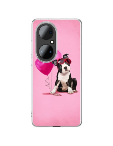 Cover Huawei P50 Pro Cane Palloncino Occhiali Cuore Rosa - Maryline Cazenave