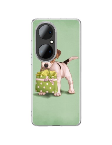 Huawei P50 Pro Case Dog Shopping Sacchetto a Polka Green - Maryline Cazenave