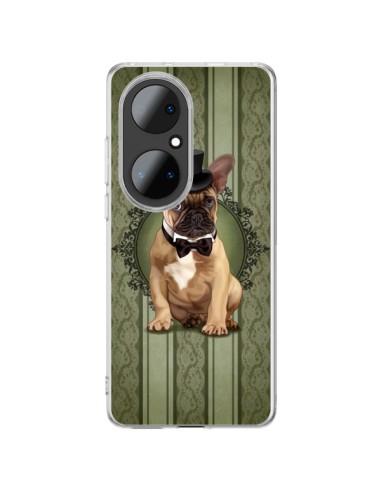 Huawei P50 Pro Case Dog Bulldog Bow tie Cappello - Maryline Cazenave