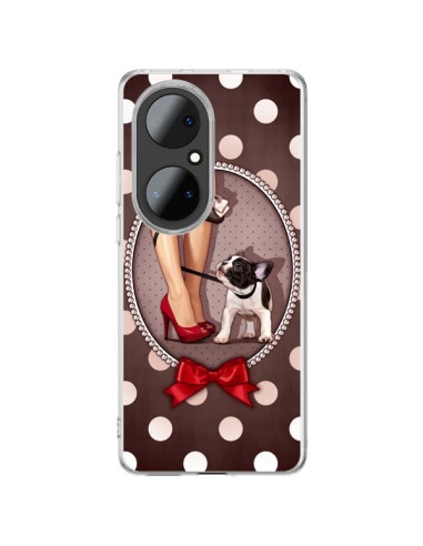 Cover Huawei P50 Pro Lady Jambes Cane Pois Papillon - Maryline Cazenave