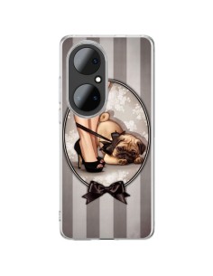 Coque Huawei P50 Pro Lady Noir Noeud Papillon Chien Dog Luxe - Maryline Cazenave
