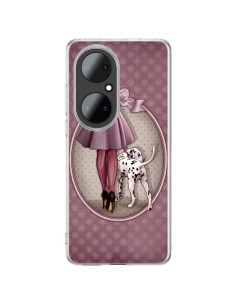Huawei P50 Pro Case Lady Dog Dalmata Vestito Polka - Maryline Cazenave