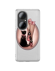 Huawei P50 Pro Case Lady Cat Bow tie Polka Scarpe Clear - Maryline Cazenave