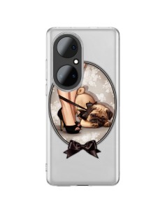Coque Huawei P50 Pro Lady Jambes Chien Bulldog Dog Noeud Papillon Transparente - Maryline Cazenave