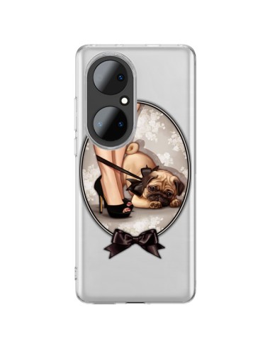 Coque Huawei P50 Pro Lady Jambes Chien Bulldog Dog Noeud Papillon Transparente - Maryline Cazenave