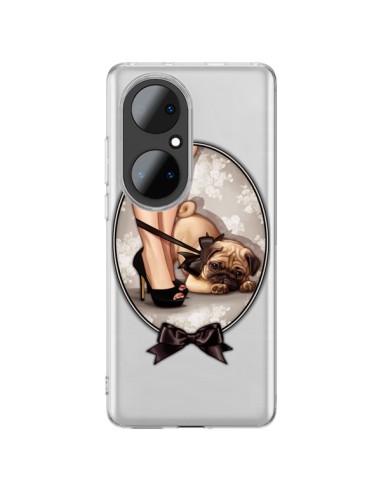 Cover Huawei P50 Pro Lady Jambes Cane Bulldog Dog Papillon Trasparente - Maryline Cazenave