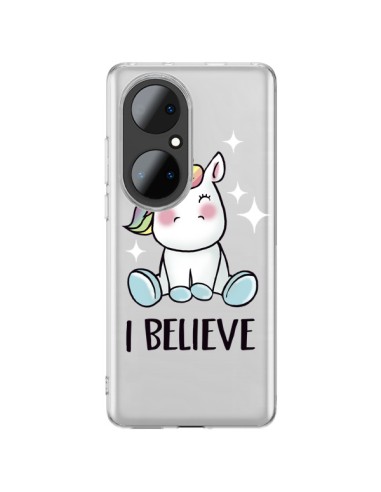 Coque Huawei P50 Pro Licorne I Believe Transparente - Maryline Cazenave